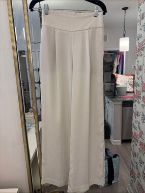 Express Cream Wide-Leg Pull-On Pants